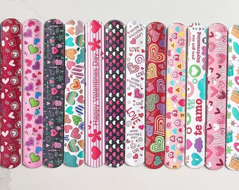 Valentines Day Personalized Slap Bracelet Classroom Gift | Slappy Valentine's Day Gift For Kids | Non Food Party Favor | Candy Free Kid Toys