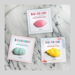 Cadeau moelleux pour la Saint-Valentin pour salle de classe, jouet agité pour enfants, cadeau sans bonbons, cadeau d'école avec nom personnalisé