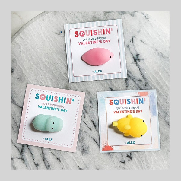 Squishy Valentine's Day Party Favor For Classroom, Fidget Toy For Kids, Non Candy Favor, Custom Name School Favor