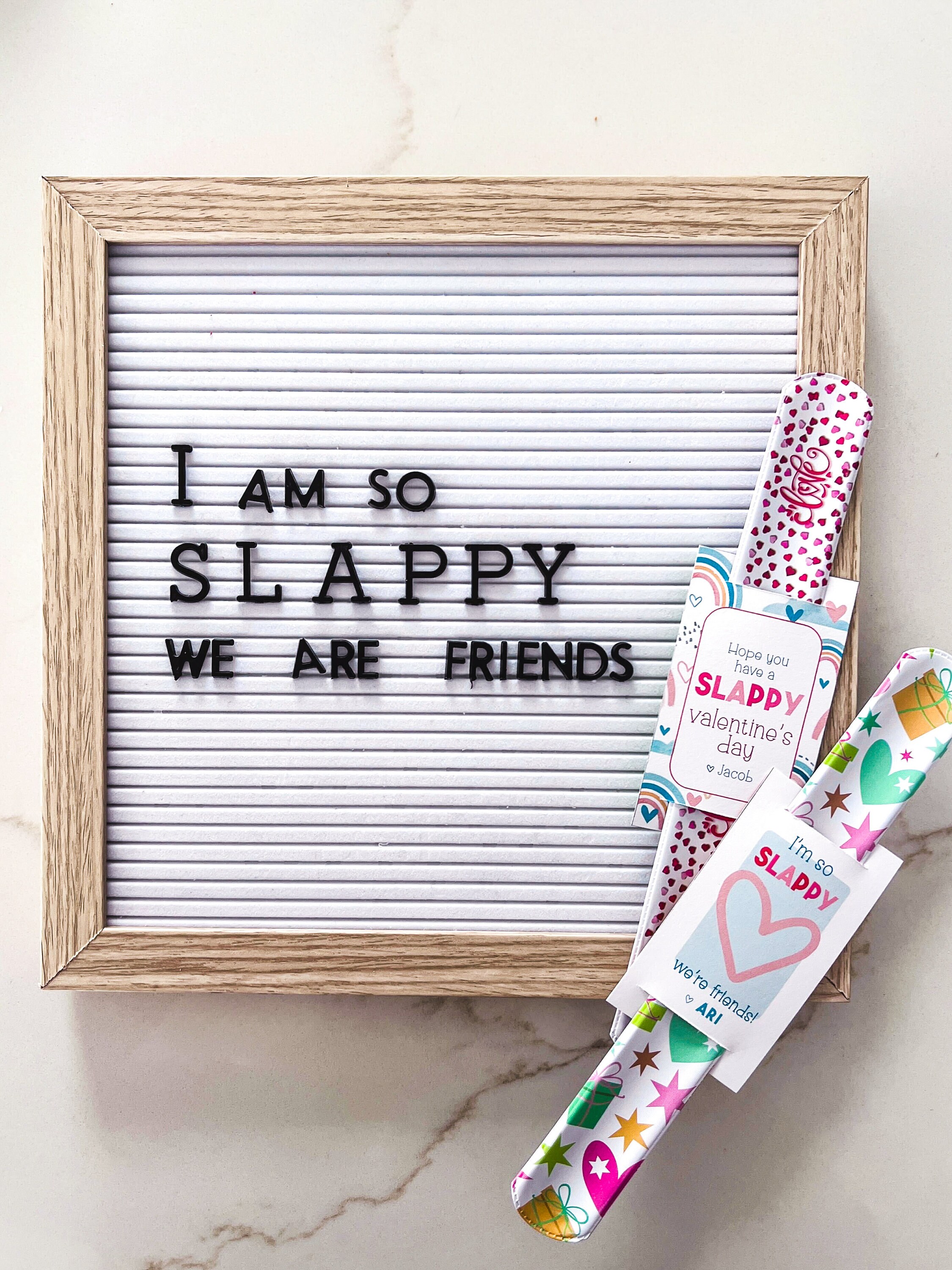 Valentines Day Personalized Slap Bracelet Classroom Gift | Slappy Valentine&#39;s Day Gift For Kids | Non Food Party Favor | Candy Free Kid Toys