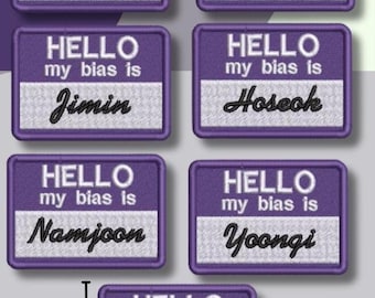 bts bias embroidered patch | kpop fan iron-on sew-on applique