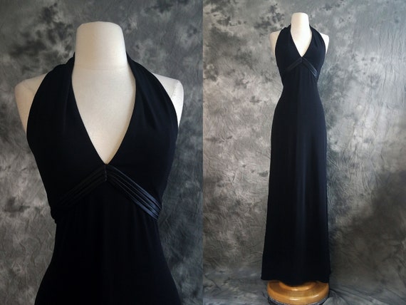 betsy and adam empire waist satin gown