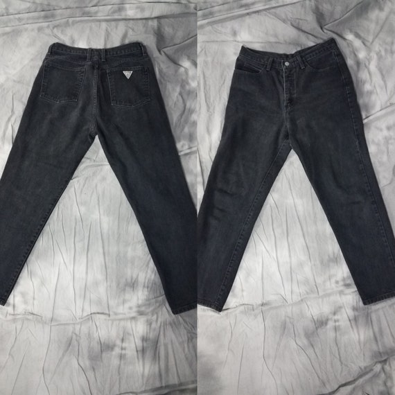 Black Guess jeans, high waist, cotton denim mom je