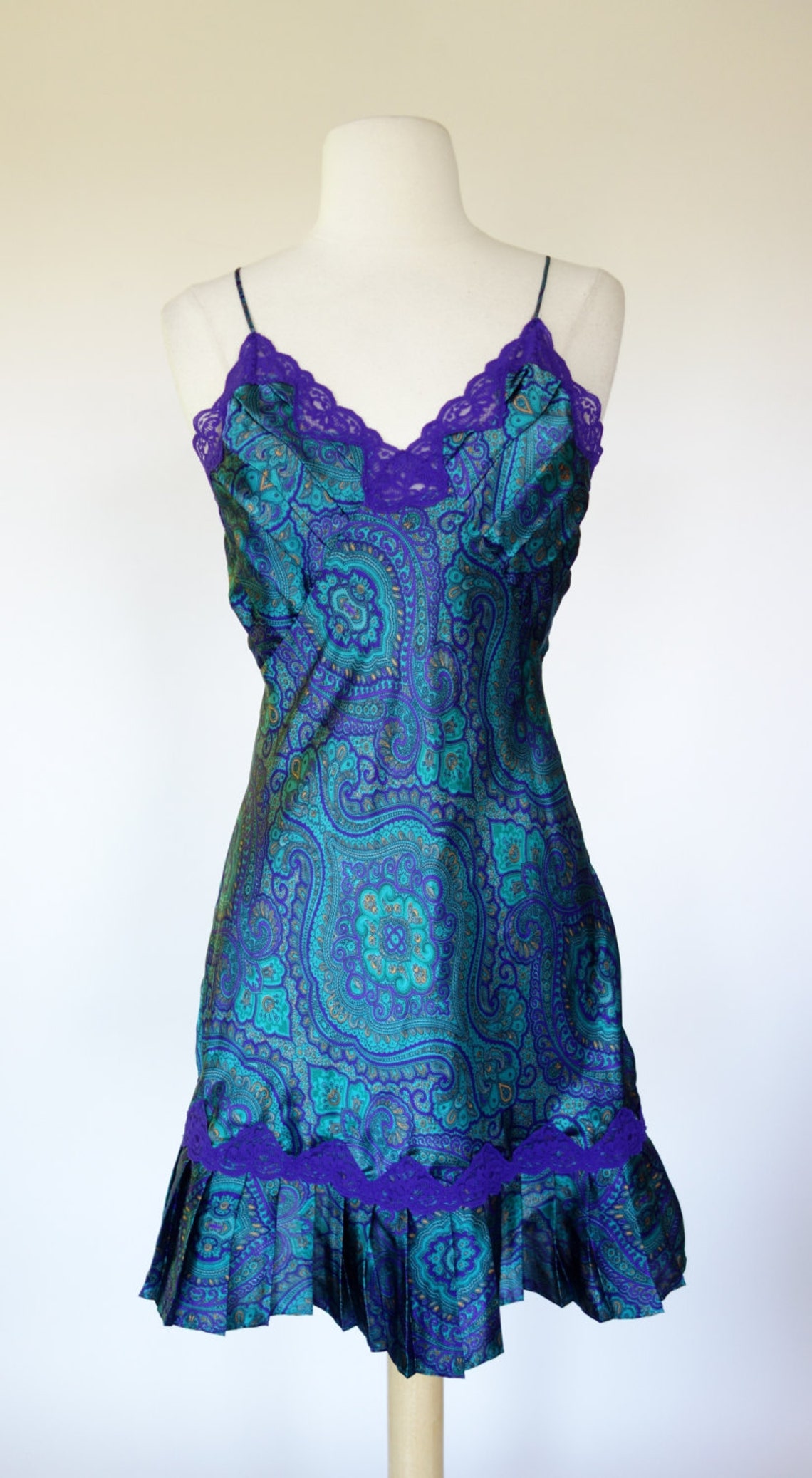 Victoria's Secret Negligee Purple and Teal Paisley Baby | Etsy