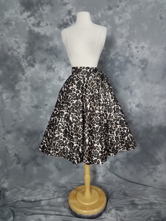Leopard print A line wrap skirt, satin animal prin
