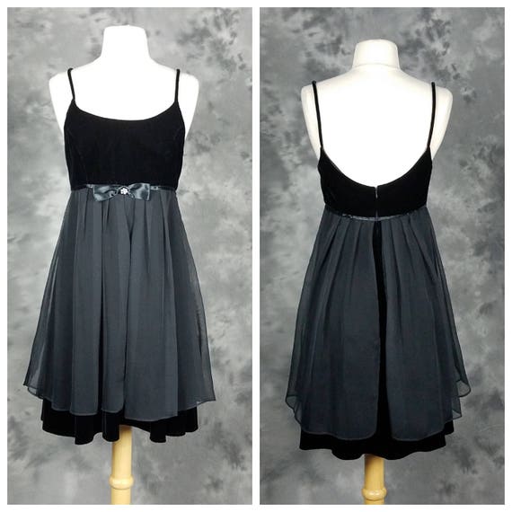 black velvet babydoll dress