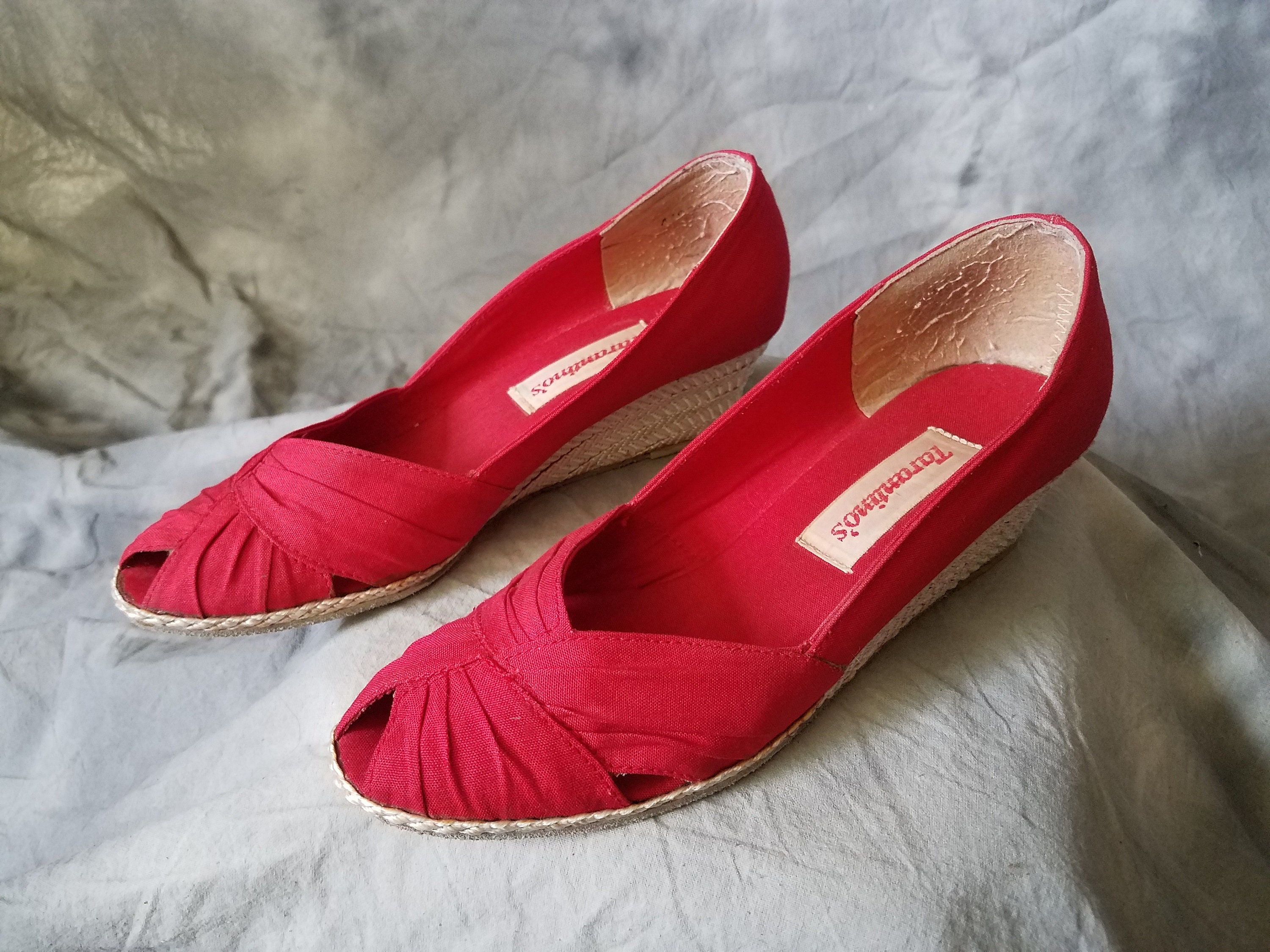peep toe canvas shoes