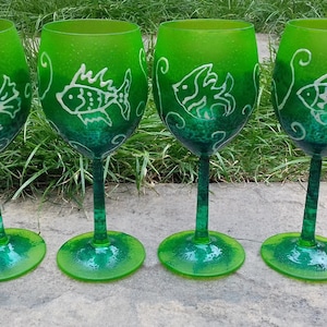 Hand painted wine glasses
