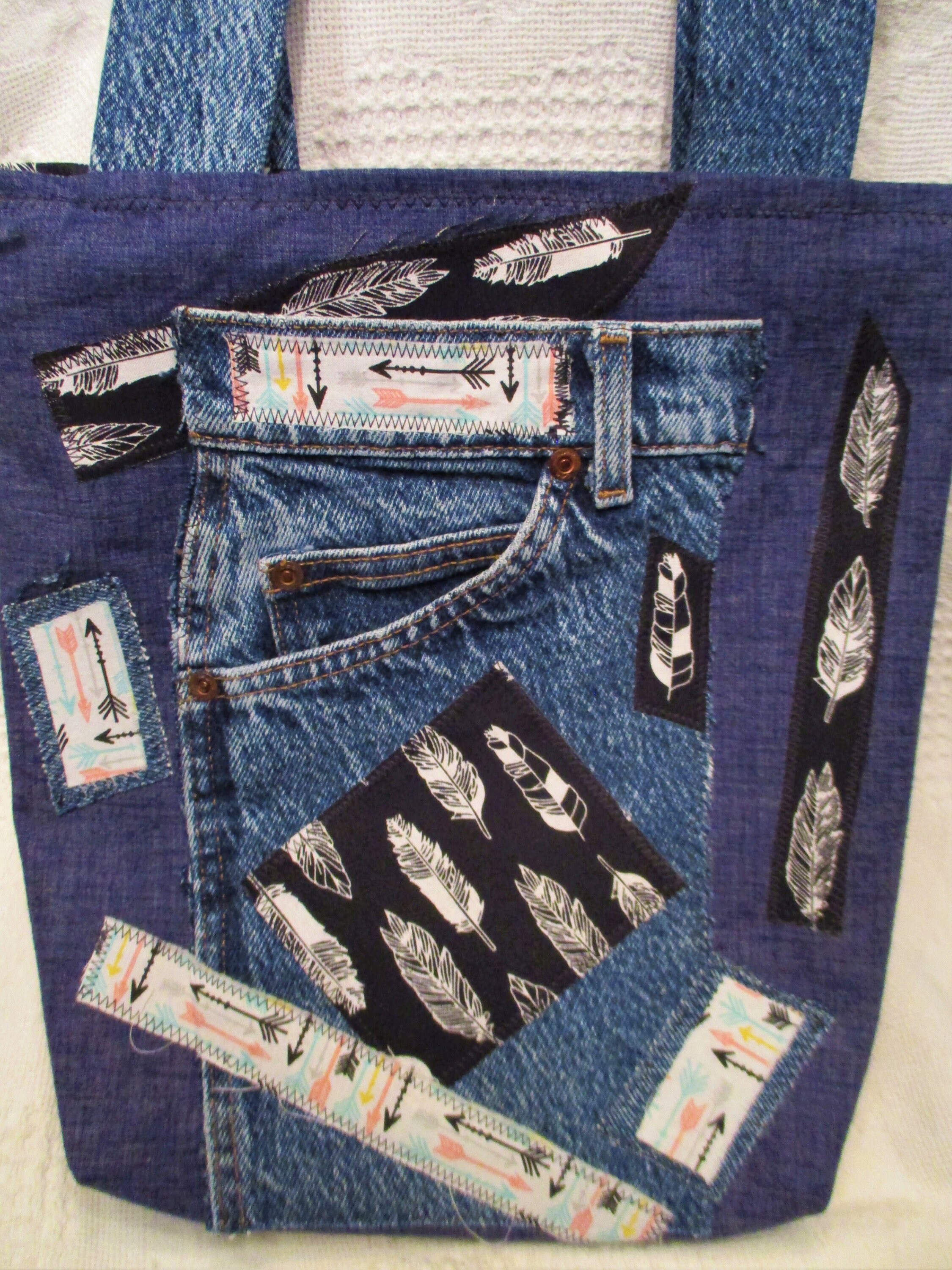 Jean Denim Scrappy Bag Upcycled With Lee Jeans and Other - Etsy