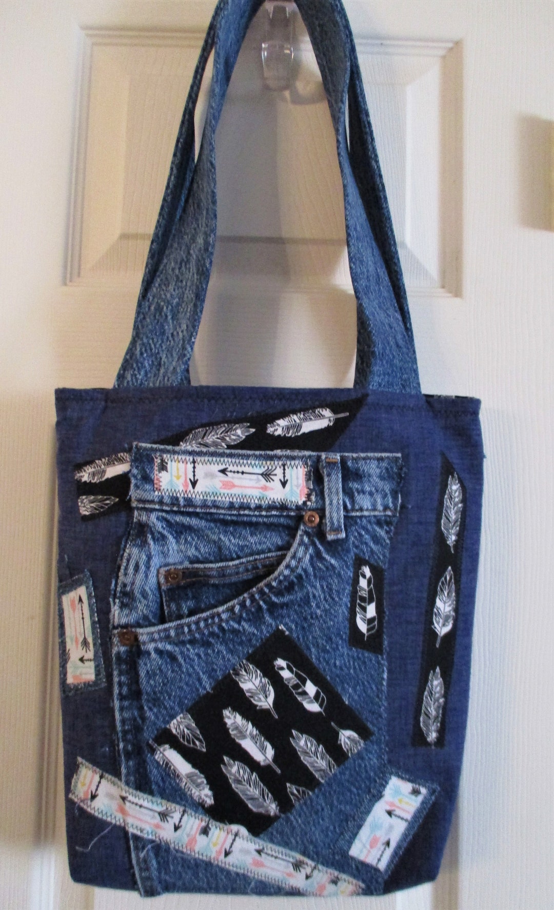 Jean Denim Scrappy Bag Upcycled With Lee Jeans and Other - Etsy