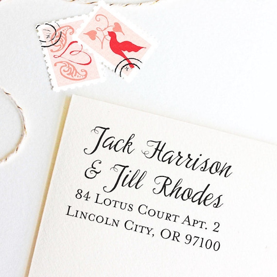 Gift From Mom to Son and Fiance Single Address Name Stamp Couples or Family Personalization 609