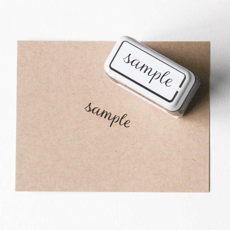 self inking, wedding address stamp Return address stamp with script name