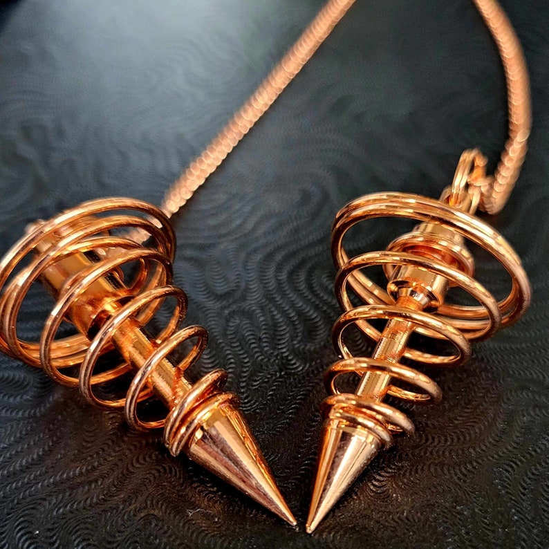 Pendulum, Personalized Copper Spiral Dowsing Tool for Divination, Hand-Finished with Custom Gemstone, Reiki-Infused imagen 7