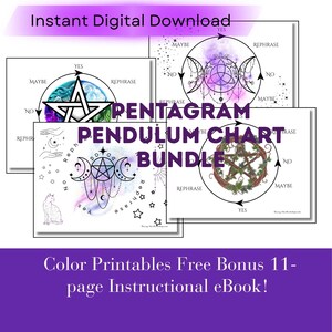 Pentagram Pendulum Dowsing Charts: Divination Boards + eBook (PDF Download)