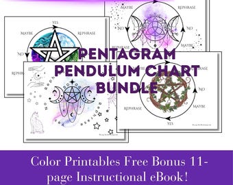 Gráficos de Radiestesia com Pêndulo Pentagrama: Pranchas de Adivinhação + eBook (Download em PDF)