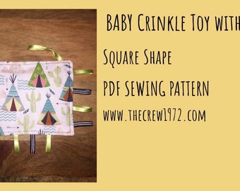 Baby Crinkle Teether Toy With Loop PDF Sewing Pattern: Crinkle Toy | Baby | Toddler | Pattern for kids | Creative Sewing with Love