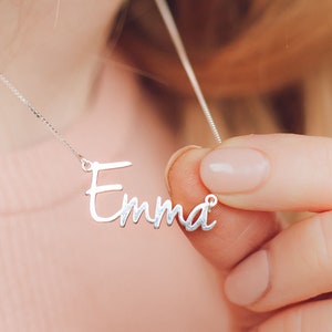 Sterling Silver Name Necklace Personalised Name Necklace Custom Name Necklace Name Jewellery UK Personalised Necklace Any Name image 2