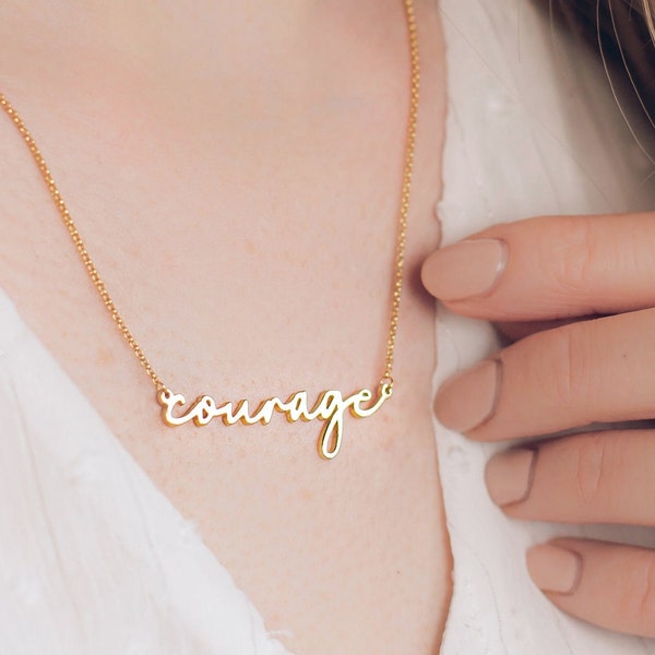 Courage Ketting | Affirmatie Ketting | Mantra Ketting | Motiverende sieraden | Affirmatie Sieraden | Female Empowerment Gift