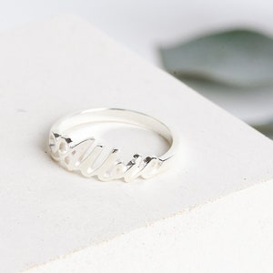Sterling Silver Name Ring | Personalised Name Ring | Personalised Ring | Personalised Name Jewellery | Custom Ring | Gold Name Ring - Font B