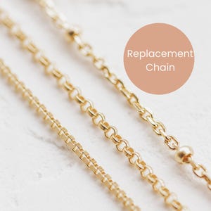 Catena di ricambio regolabile per collana: argento sterling o oro, 16-18 pollici