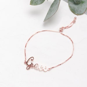 Rose Gold Name Bracelet | Slider Bracelet | Custom Name Bracelet | Rose Gold Bracelet | Personalised Bracelet | Personalised Jewellery