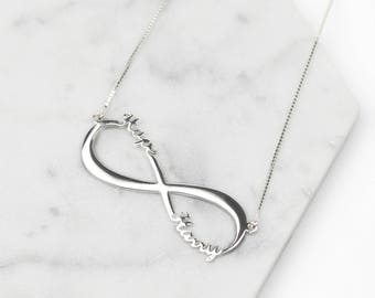 Sterling Silver Infinity Name Necklace • Silver Infinity Necklace • Personalised Necklace • Silver Name Necklace • Custom Name Jewelry
