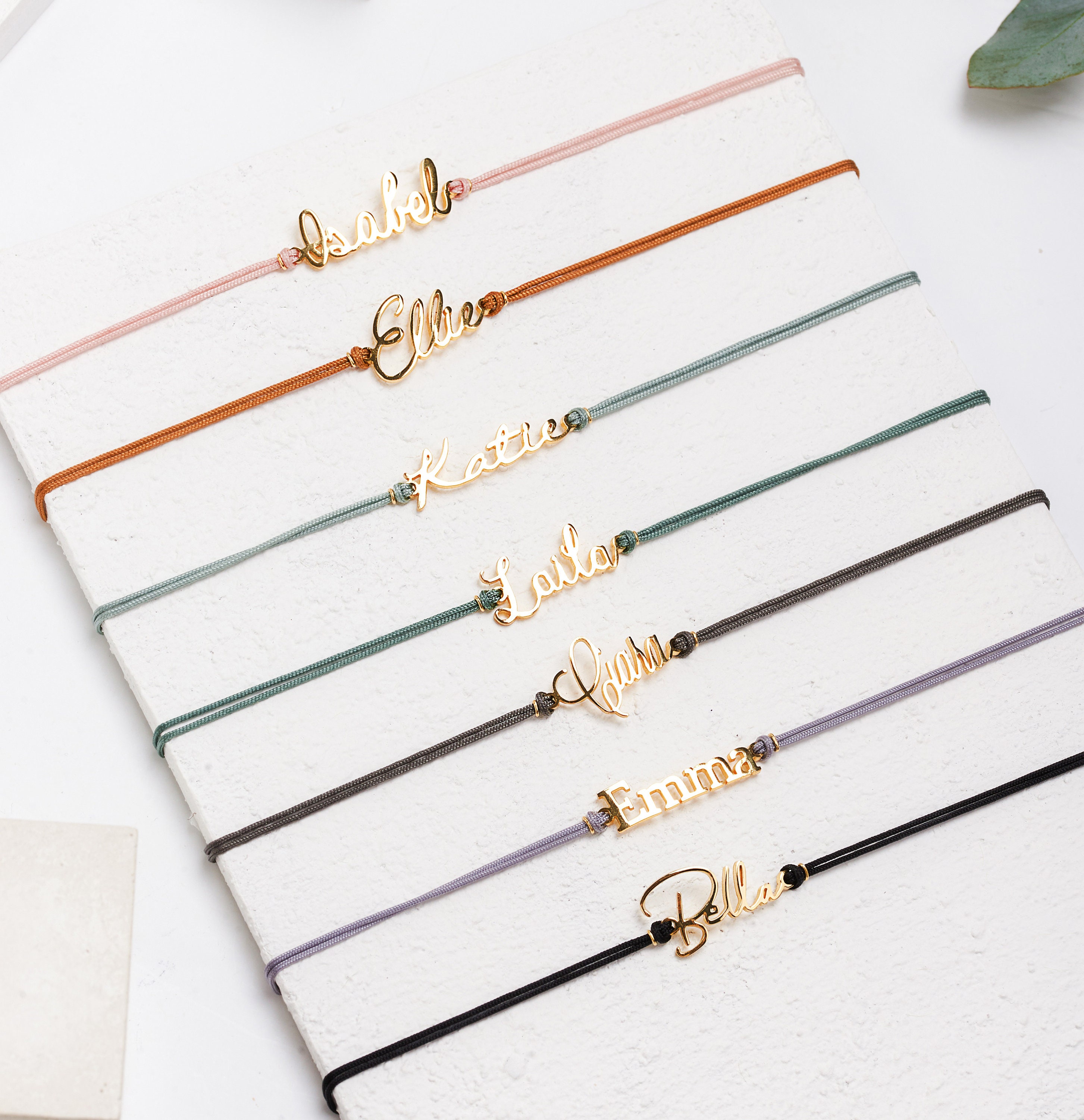 Cord Name Bracelet Custom Name Bracelet Adjustable Etsy UK