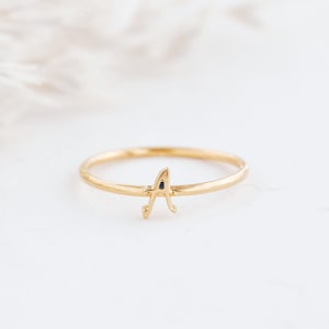 Gold Initial Ring | Letter Ring | Personalised Ring | Script Initial Ring | Custom Initial Ring | Monogram Ring | Initial Jewellery