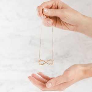 Gold Infinity Name Necklace Gold Infinity Necklace Personalised Necklace Gold Name Necklace Family Name Necklace Name Jewellery image 3