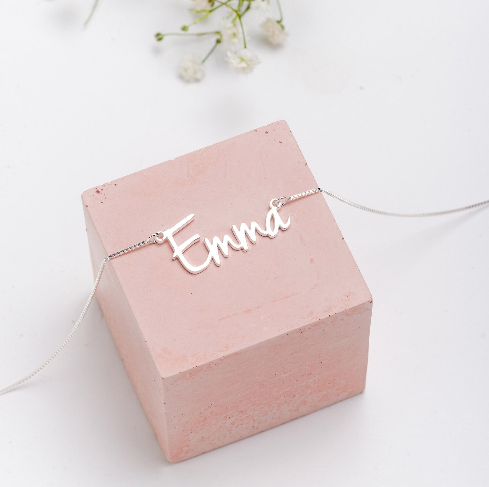 Sterling Silver Name Necklace Personalised Name Necklace Etsy UK