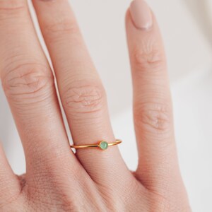 Minimalist Gold Filled Birthstone Ring | Gold Dainty Ring | Birthstone Jewellery | Personalised Gift | Birthday Gift For Her | Stacking Ring