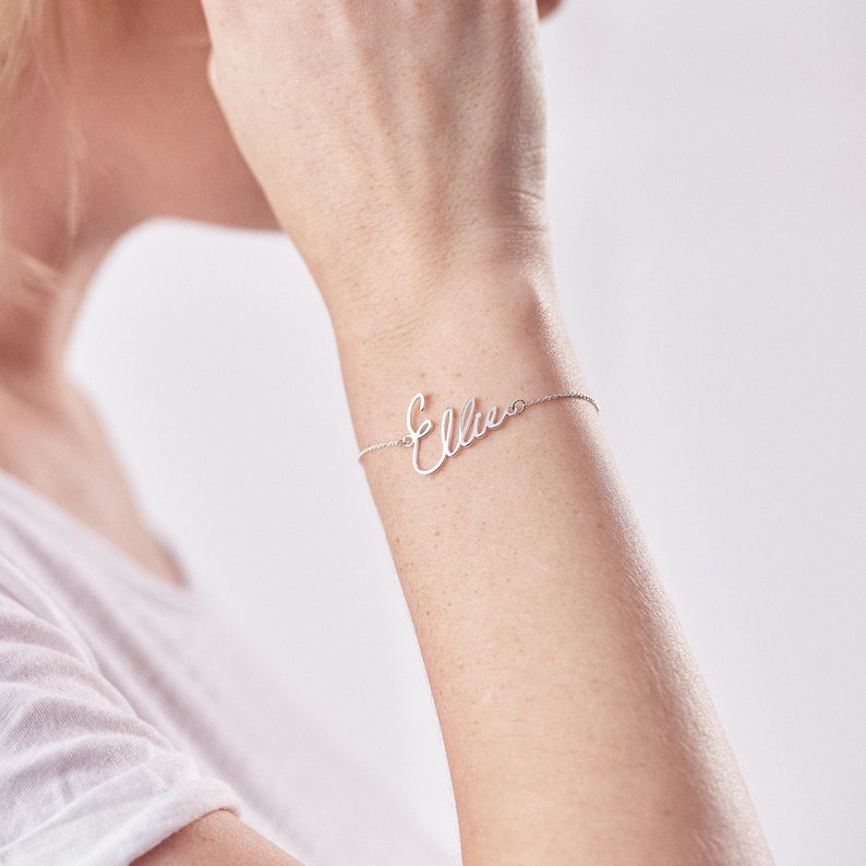 Silver Name Bracelet Custom Name Bracelet Personalised Etsy UK