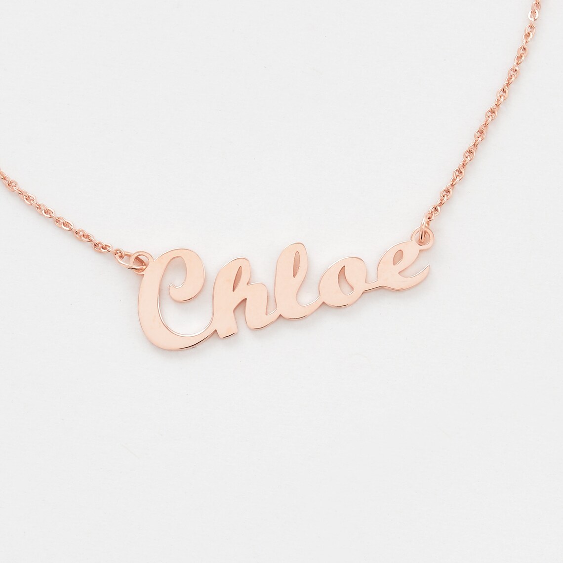 Custom Rose Gold Name Necklace Personalised Name Necklace Etsy