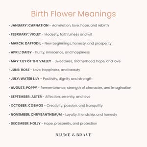 Personalised 18k Gold Plated Birth Flower Ring, Engraved Birth Month Floral Jewellery image 10