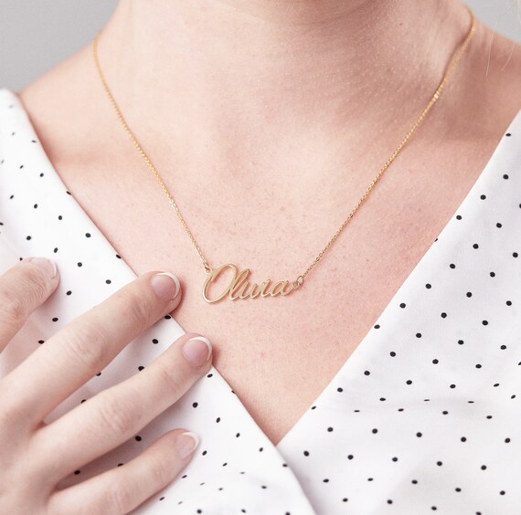 Personalised Name Necklace Gold Name 