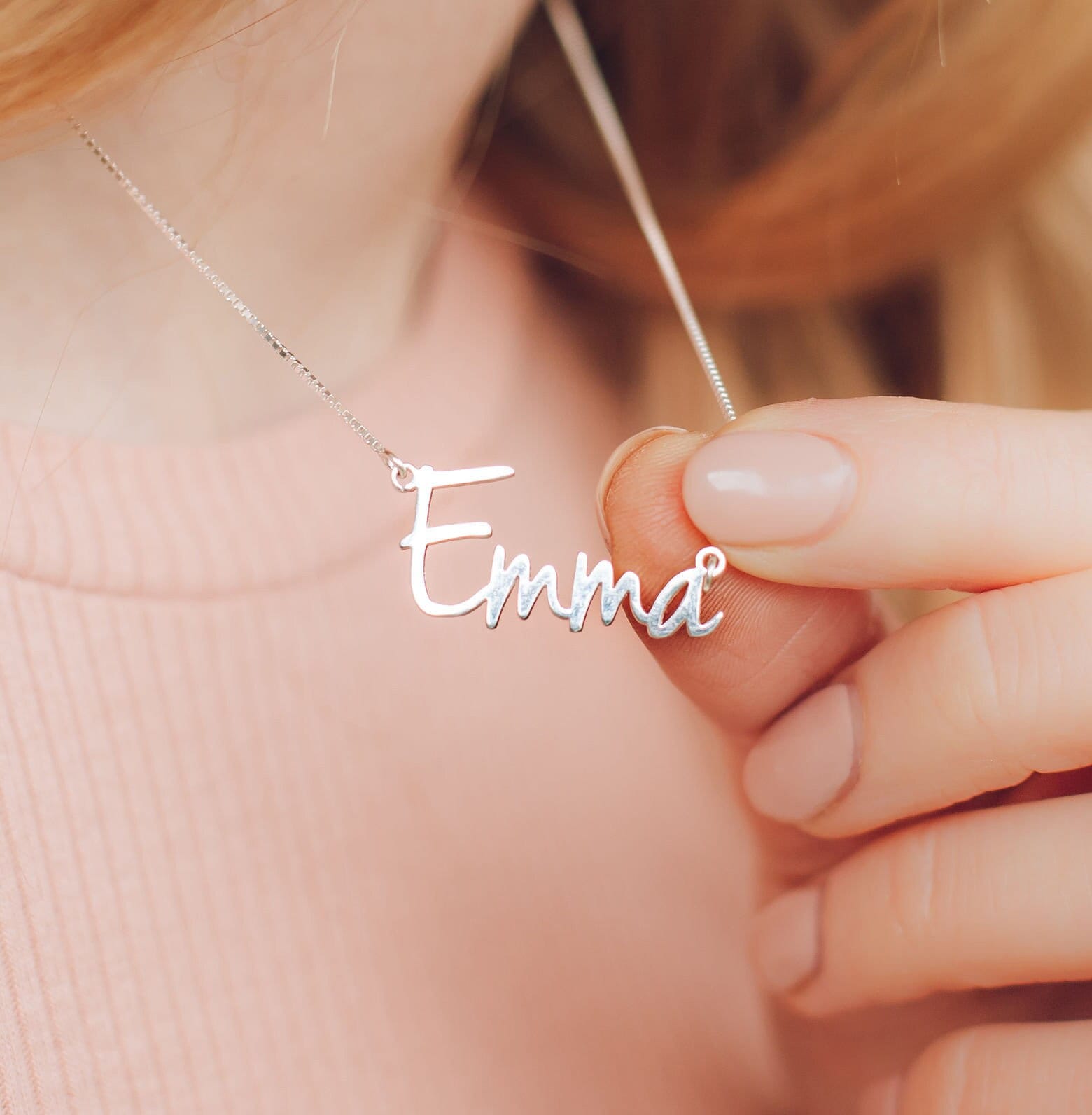 Sterling Silver Name Necklace Personalised Name Necklace Etsy UK