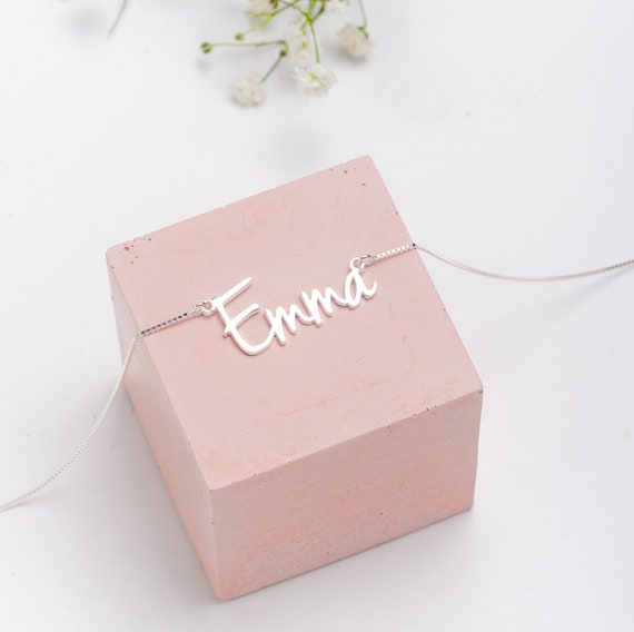 Sterling Silver Name Necklace Personalised Name Necklace Etsy UK