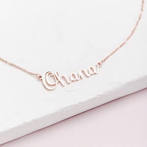 Rose Gold Name Necklace | Nameplate Rose Gold | Custom Name Necklace | Personalised Name Necklace UK | Personalised Bridal Jewellery