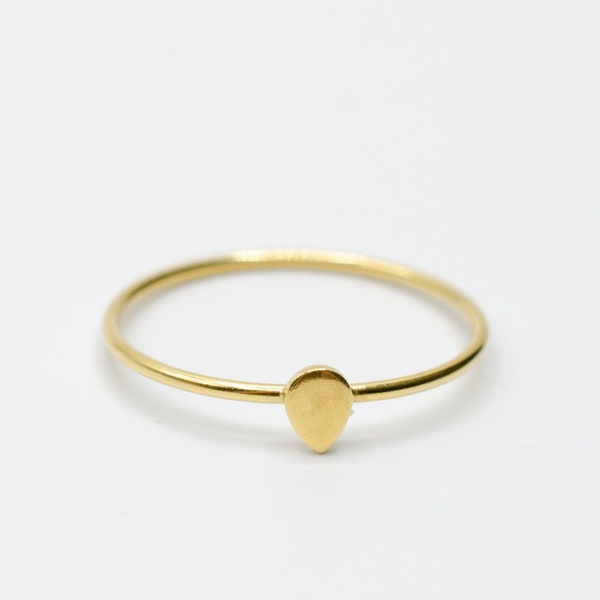 Stapelring Minimalistischer Schmuck Ring mit Punkt Mini Dot Drop Tropfen  Silberring  Ring vergoldet stackable ring