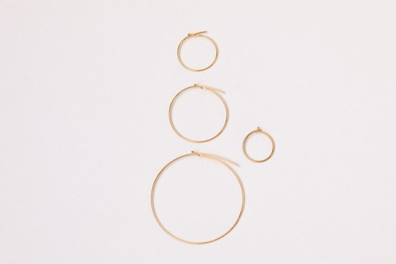 A Pair of very fine Sterling Silver Hoops Differerent Sizes Earrings 925 Silver Thin hoops Golden Or Rosegolden Hoops 画像 8