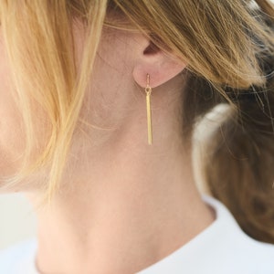Golden Dangly Golden Earrings Bar Pendant Earrings Dangly Earrings Golden Gold Earrings