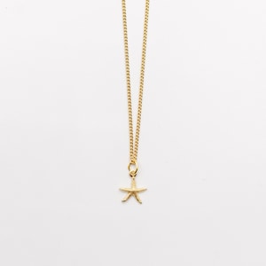 Golden Starfish Necklace Shell Summer Jewelry