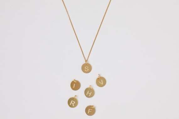 Circle cheap letter necklace