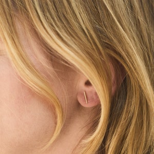 Tiny golden or silver Bar Earstuds Sterling Silver Studs Earrings Studs golden tiny bars