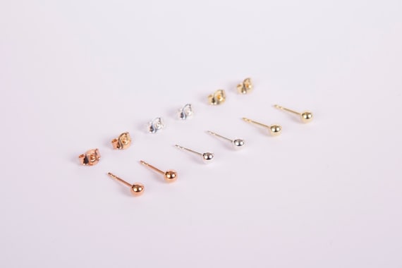925 Sterling Silver Ball Stud Earrings Available in 3mm-10mm,Classic Round Ball Studs Hypoallergenic Jewelry (3mm