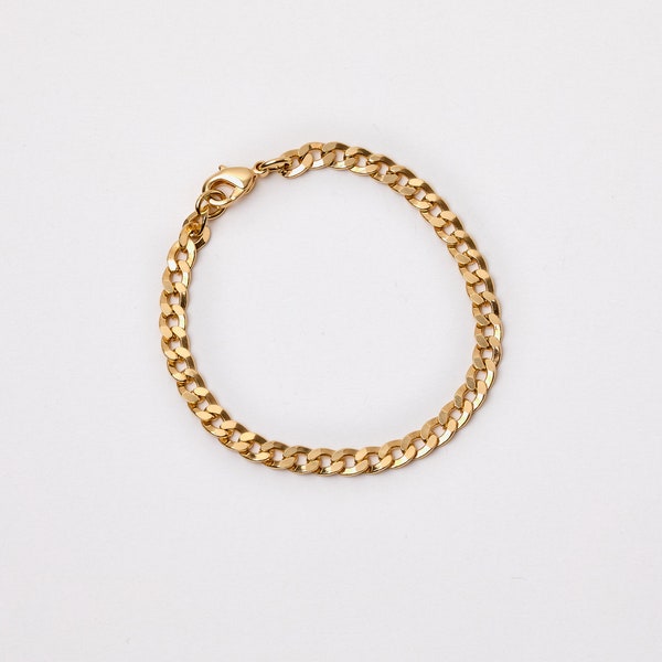 Bracelet Curb Chain Gold Silver or Rosegold Plated Chunky Curb Bracelet