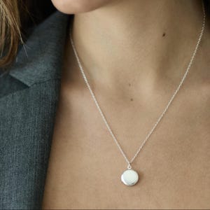 Golden Necklace with a round Medaillon Photo Locket  Tiny Locket Necklace Golden Necklace