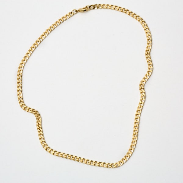 Chunky Golden Necklace Curb Chain Plated Curbchain Plated Beads Bracelet Bllchain Layer Look Golden Necklace