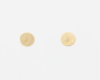 1 Pair of Discs Minimal Golden Studs 4mm, 6mm or 8mm Disc Gold Plated Studs Earrings Circle Golden Disc