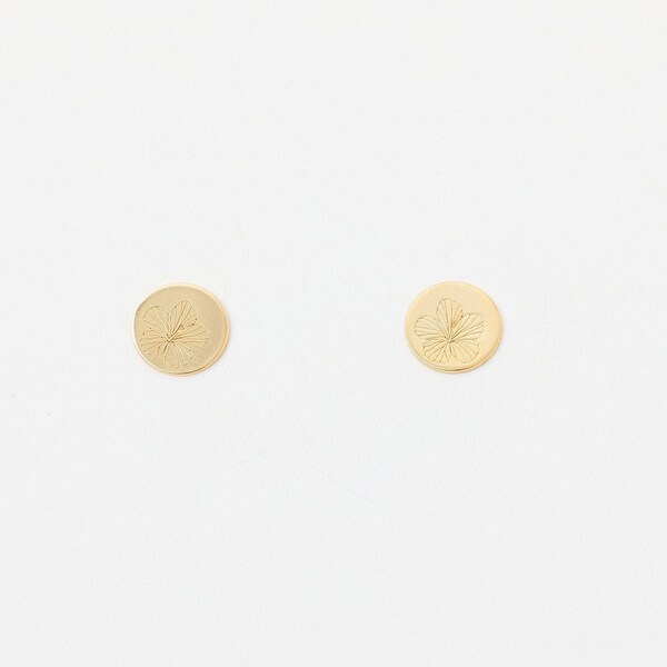 1 Pair of Discs Minimal Golden Studs 4mm, 6mm or 8mm Disc Gold Plated Studs Earrings Circle Golden Disc